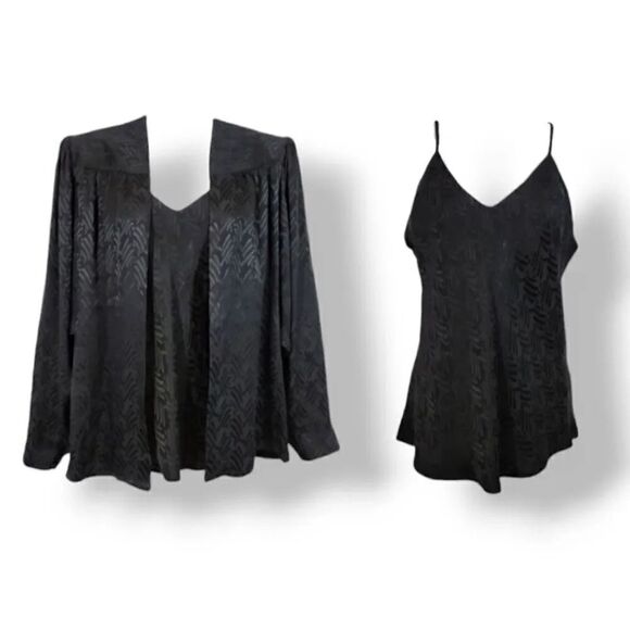 NEW Vintage 80's Fabuleux 100% Silk Open Front Blouse with Matching Cami Size 8 - Picture 1 of 14